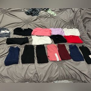 Lot of Carter’s long sleeved shirts and leggings, size 5T